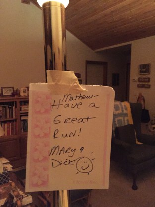 A nice little note at 4 AM from my Airbnb hosts!